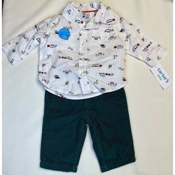 Carters Baby 3M Long Sleeve Top and Bottom Set 2PC Baby Boy Clothing Set - Picture 6 of 7